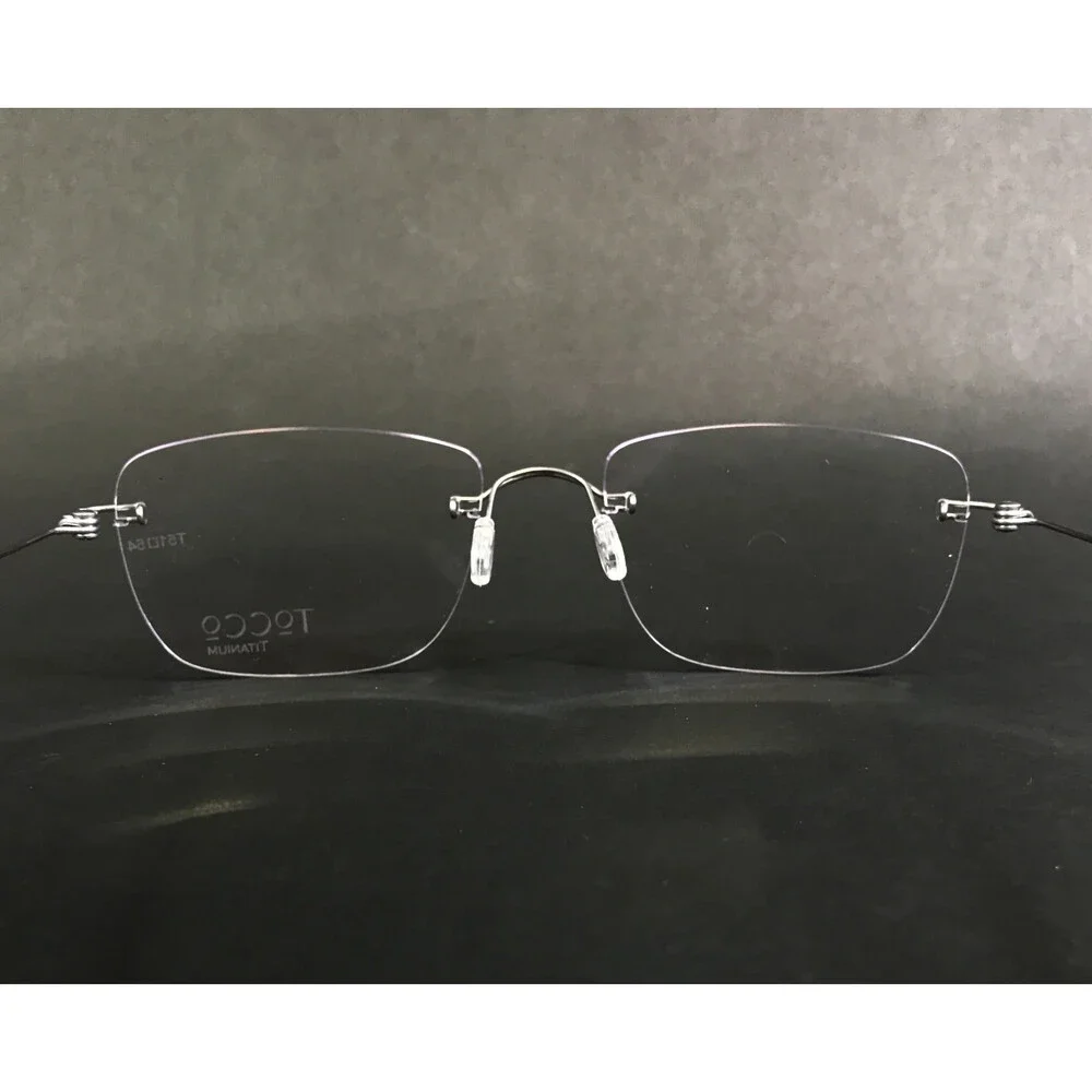 Tocco Eyeglasses Frames DELTA 100 COL.39 GUNMETAL Rimless Rectangle 54-17-146